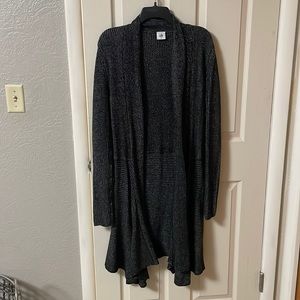 Cabi extra long sleeve long sweater. Black and gray size medium.